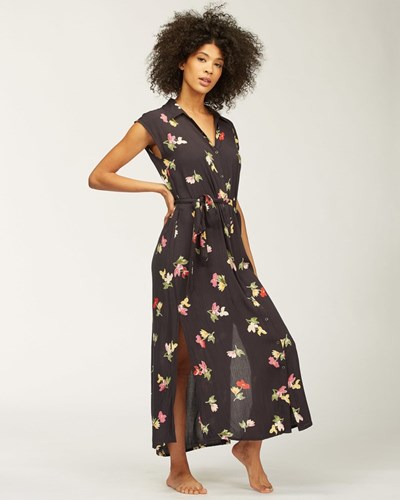 Billabong Little Flirt Maxi Vestido Negras | QCUVPZ036