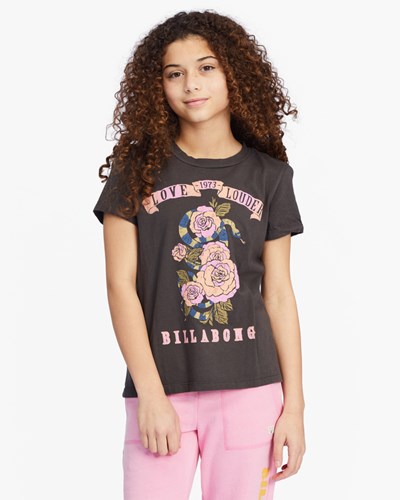 Billabong Love Louder Estampadas Boyfriend T-Shirt Negras | ECBQFT805