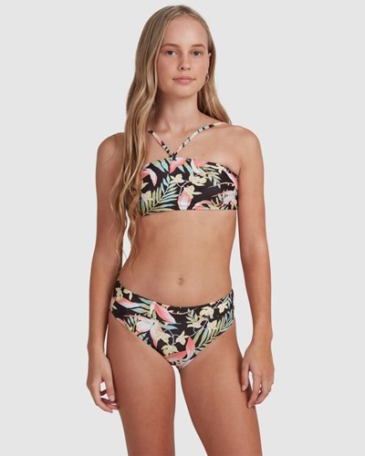 Billabong Love Palms Bandeau Bikini Set Negras | BLRHSY476