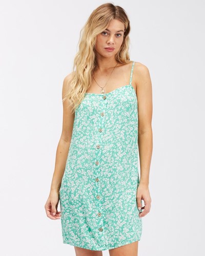 Billabong Morning Light Mini Slip Vestido Verde | XIZMEC091