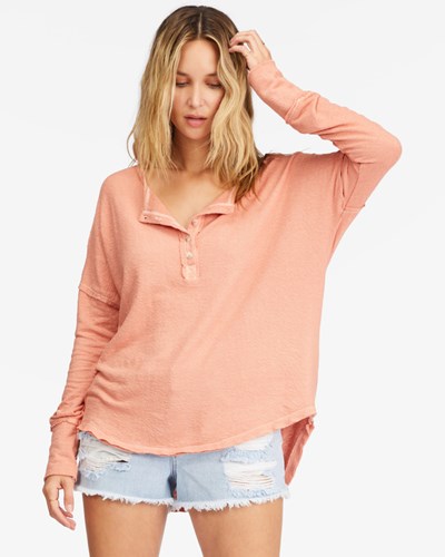 Billabong New Anyday Henley Top Rosas | XRIQPW479