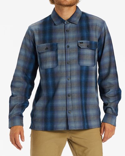 Billabong Offshore Jacquard Flannel Shirt Azules Oscuro | MKIPYO134