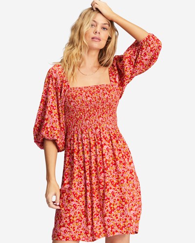 Billabong Paradise Days Mini Vestido Rosas | FOCEWR365