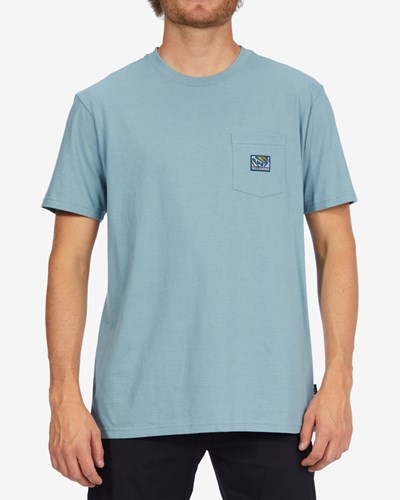 Billabong Pocket Label Pocket T-Shirt Azules | JODWTY410