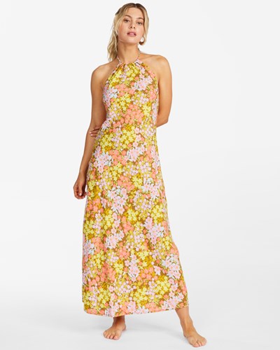 Billabong Retro Romance Halter Vestido Moss | QSCJIX721