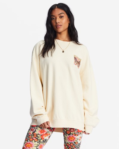 Billabong Ride In Oversized Crewneck Sweatshirt Blancas | FAILUJ376