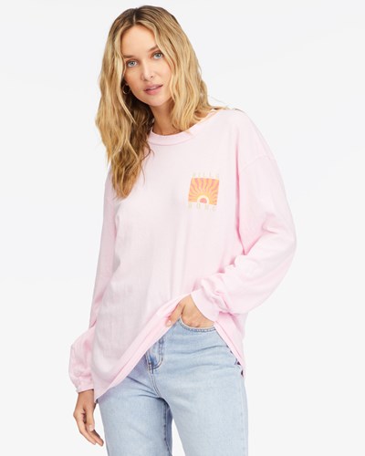 Billabong Rising Sun Long Sleeve T-Shirt Rosas | GMUZJQ850