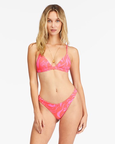 Billabong She's A Trip Fixed Triangle Bikini Top Coral | WGCRHL017