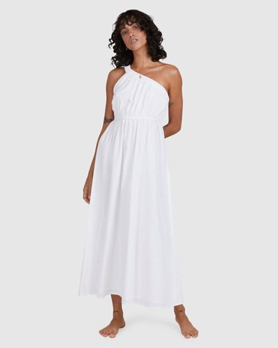 Billabong Shorebird Maxi One-Shoulder Vestido Blancas | LIEVXR674