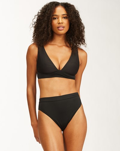 Billabong Sol Searcher Plunge Bikini Top Negras | KHRUVY729