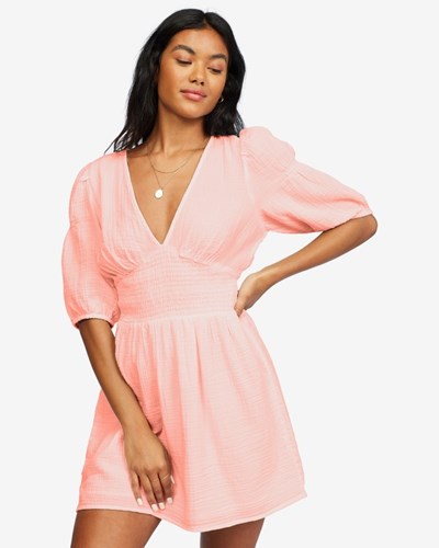 Billabong Spellbound Mini Vestido Peachy Daze | QITXKS431