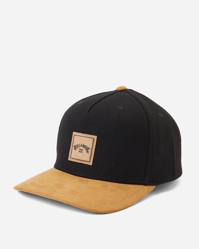 Billabong Stacked Up Snapback Hat Black/Tan | CLIAXM973