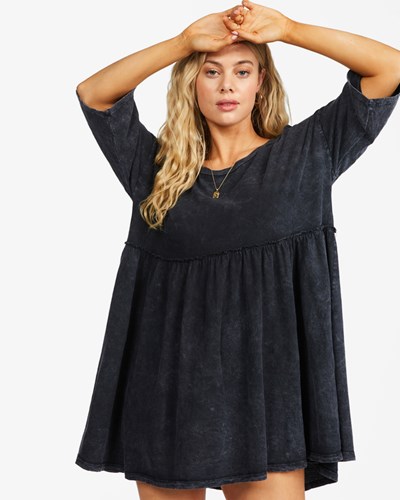 Billabong Still Dreaming Babydoll T-Shirt Vestido Negras | VZHKXY693