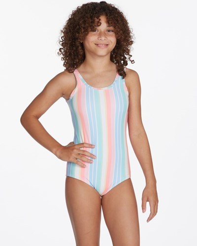 Billabong Stoked On Stripes Scroop Back One-Piece Swimsuit Multi | ELHZOJ674