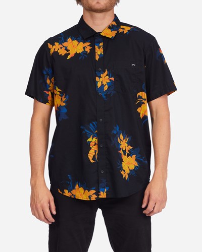 Billabong Sundays Floral Corta Sleeve Shirt Negras | BQYJEC871