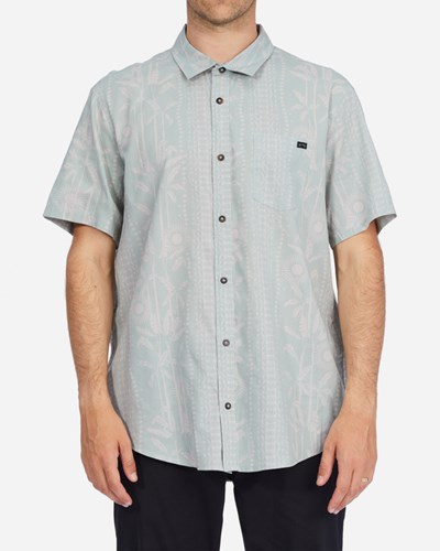 Billabong Sundays Floral Corta Sleeve Shirt Sage | HUBNPT173