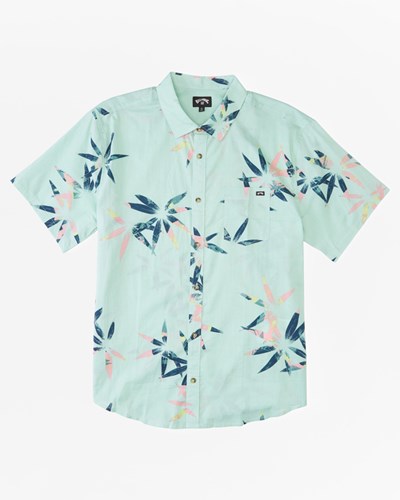 Billabong Sundays Floral Corta Sleeve Shirt Verde | PIZQXN427