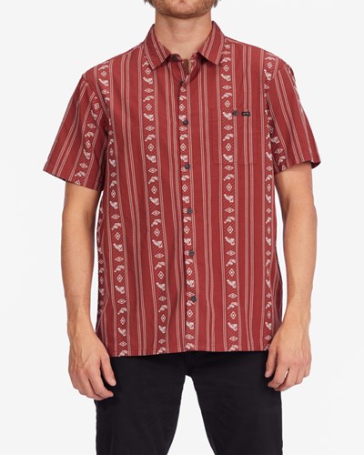 Billabong Sundays Jacquard Corta Sleeve Shirt Oxblood | LSPDHK804