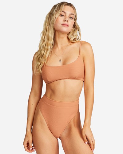 Billabong Tanlines Avery Mini Scoop-Neck Bikini Top Toffee | PNXOGU790