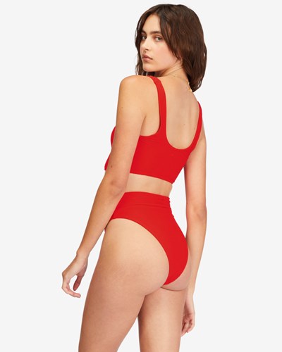 Billabong Tanlines Rise High-Waisted Bikini Bottoms Hot Pepper | RAXWJO901