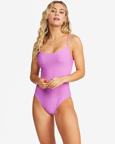 Billabong Tanlines Scoop Front One Piece Swimsuit Bright Orchid | DGHPAS276