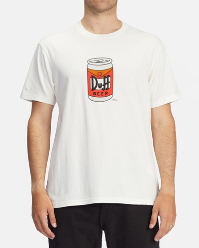 Billabong The Simpsons Duff Can Corta Sleeve T-Shirt Blancas | NZTHLC401