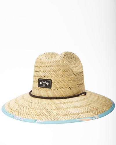 Billabong Tides Print Straw Lifeguard Hat Verde Menta | CVZIEF352