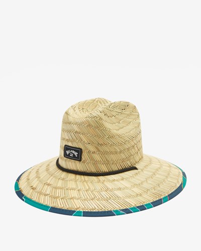 Billabong Tides Print Straw Lifeguard Hat Verde Menta | CZQNTA648