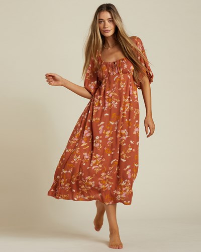 Billabong True Romance Midi Vestido Chocolate | BVYXPF197