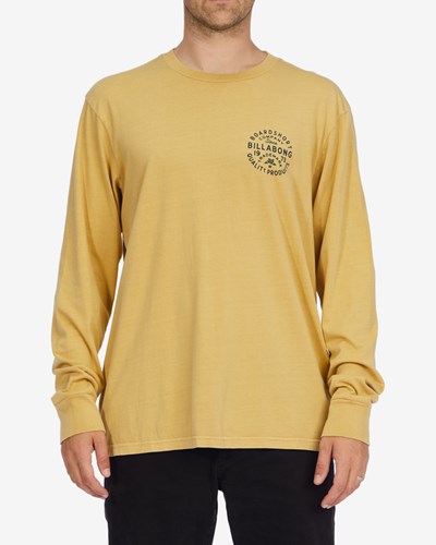 Billabong Union Wave Washed Long Sleeve T-Shirt Straw | PNKMGS752