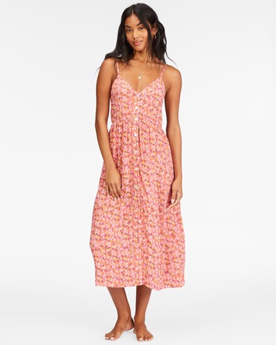 Billabong Venice Babe Midi Slip Vestido Coral | VCBUOD359