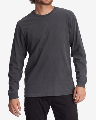 Billabong Wave Washed Long Sleeve T-Shirt Charcoal | AYXBWN805