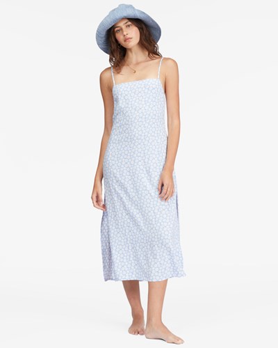 Billabong Weekend Waves Midi Slip Vestido Baby Blues | BZUWGM925