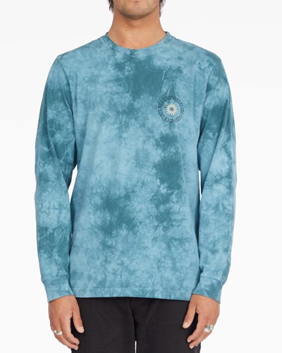 Billabong Worshipper Tie-Dye Long Sleeve T-Shirt Marine | FPBUCV317