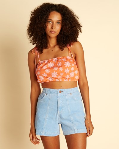 Billabong Wrangler According To High-Waisted Corduroy Shorts Azules | VNXCPO639