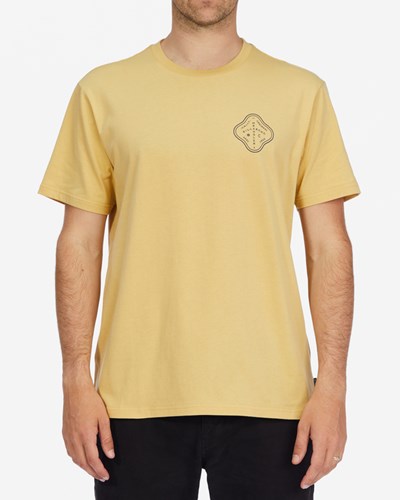 Billabong Wrangler Vast And Free Organic Corta Sleeve T-Shirt Straw | XVYTNZ074