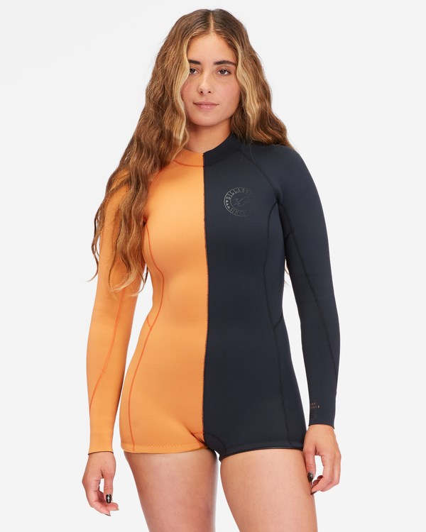 Billabong 2/2 Spring Fever Back Zip Long Sleeve Spring Suit Negras | ANTGVD392