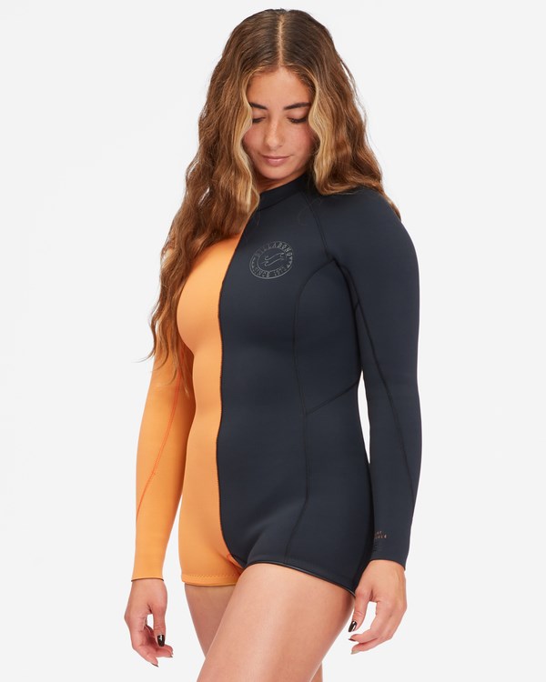 Billabong 2/2 Spring Fever Back Zip Long Sleeve Spring Suit Negras | ANTGVD392