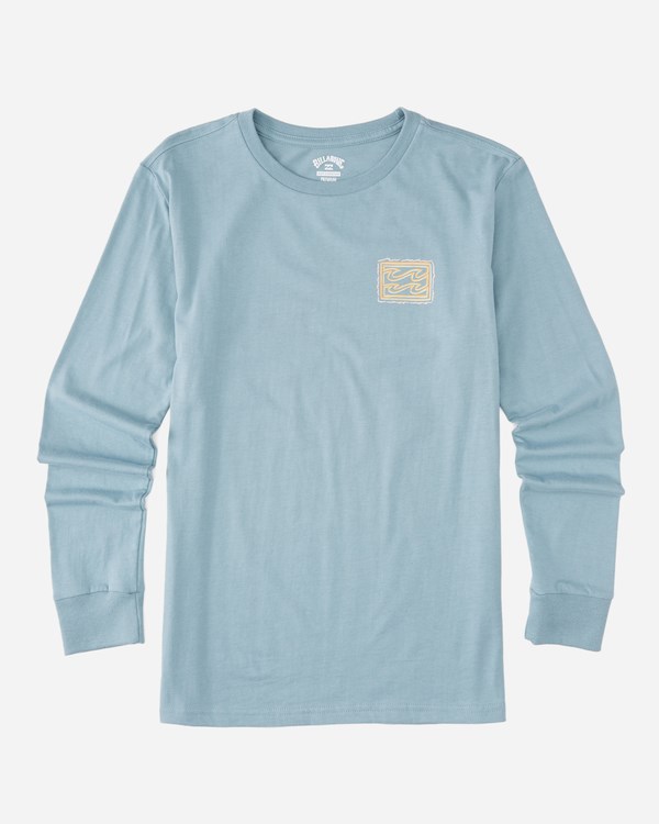 Billabong (2-7) Crayon Wave Long Sleeve T-Shirt Azules | CEIYWB809