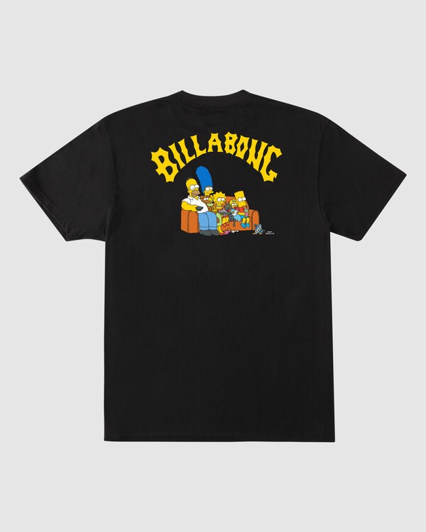 Billabong (2-7) The Simpsons Family Couch Organic Corta Sleeve T-Shirt Negras | JINDPM613