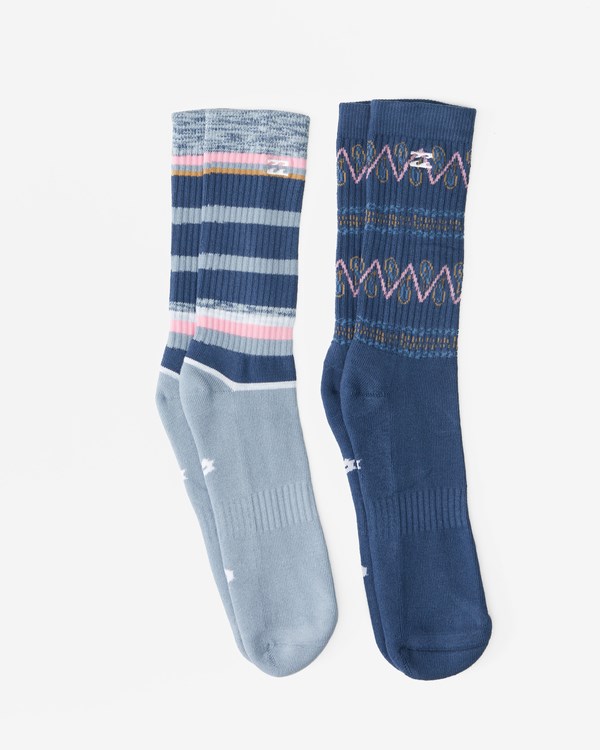 Billabong 2-Pack Paisley Crew Socks Azul Marino | EIJZHG438