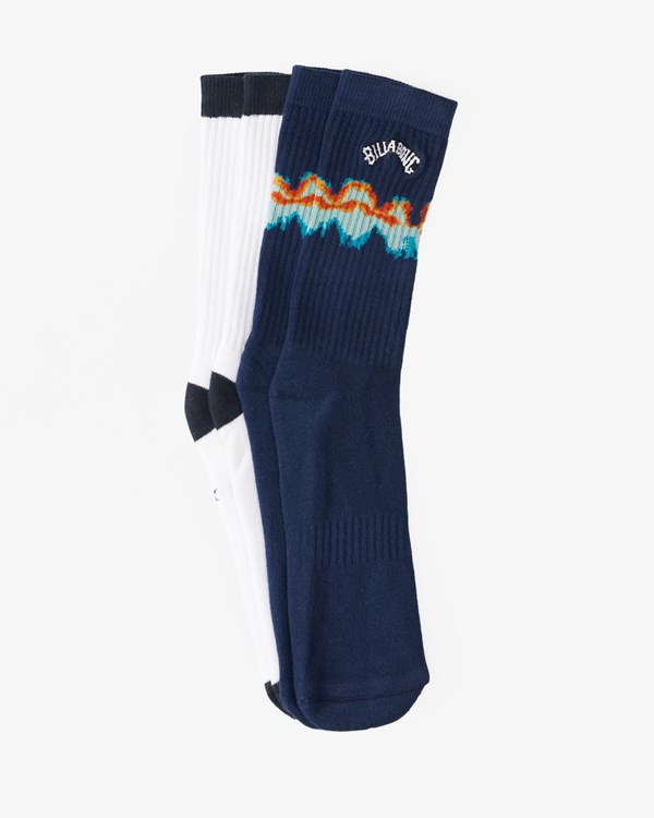 Billabong 2-Pack Tie-Dye Crew Socks Azul Marino | YCWDKL836