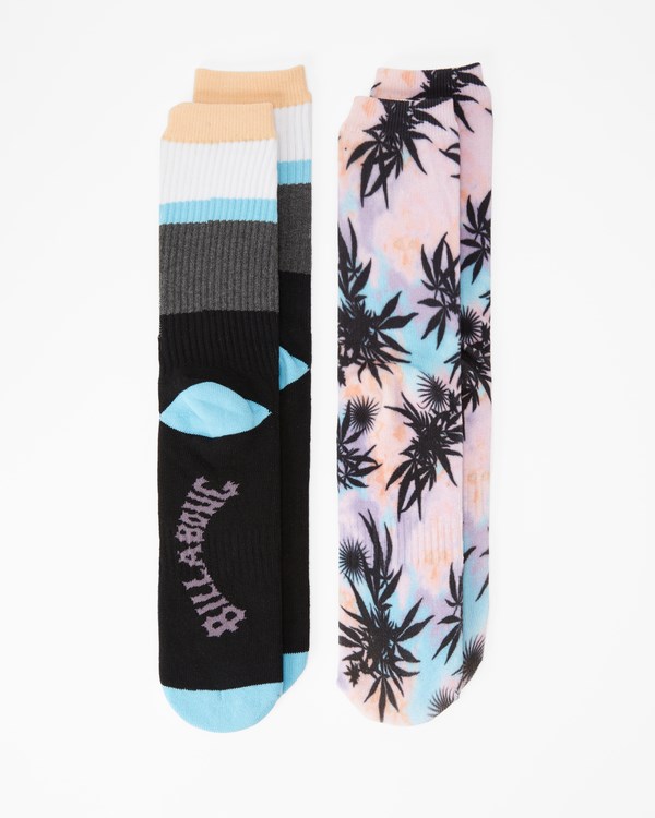 Billabong 2 Pack Tie-Dye Crew Socks Multi | DZUEWV986