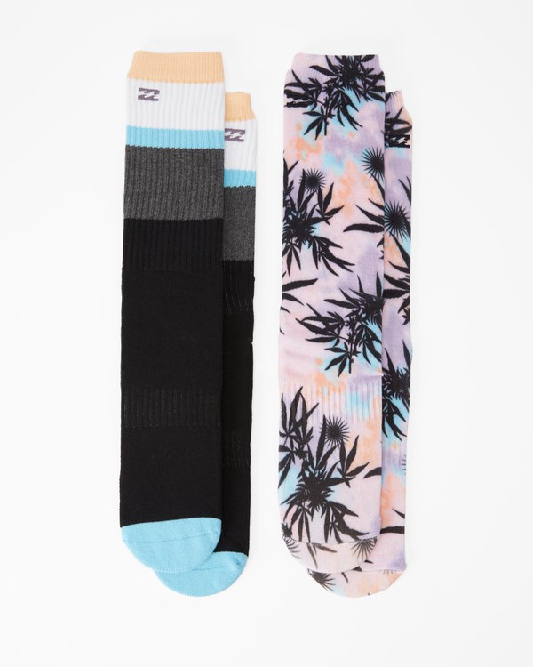 Billabong 2 Pack Tie-Dye Crew Socks Multi | DZUEWV986