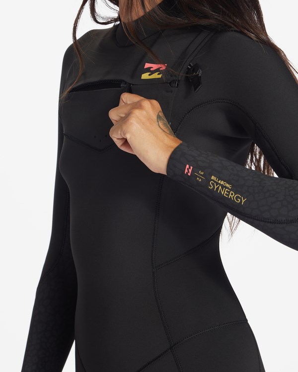 Billabong 3/2 Synergy Chest Zip Full Wetsuit Negras | MVSFGY691