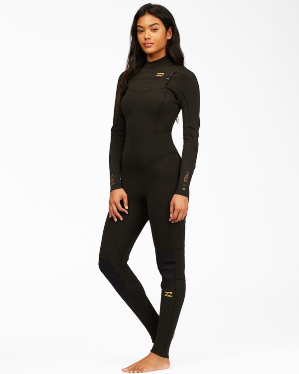 Billabong 3/2 Synergy Chest Zip Full Wetsuit Negras | NFXAEJ571