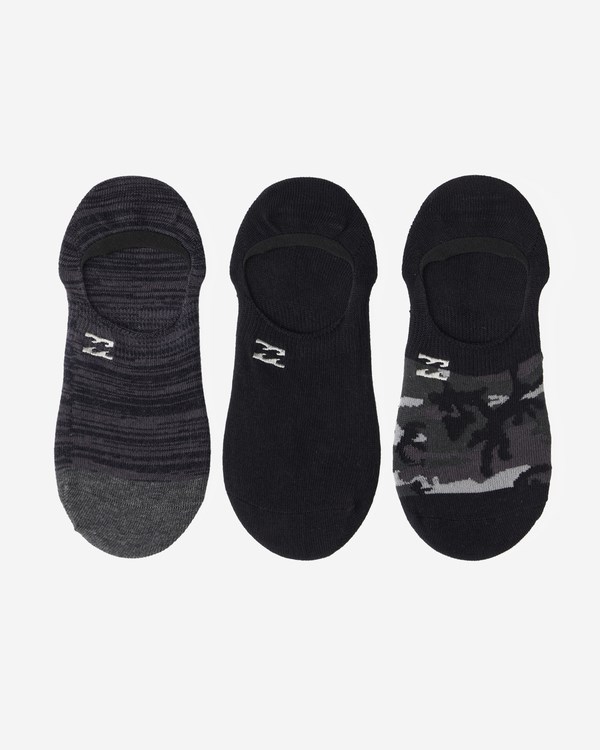 Billabong 3-Pack Camo No-Show Socks Negras | CEPZIT579