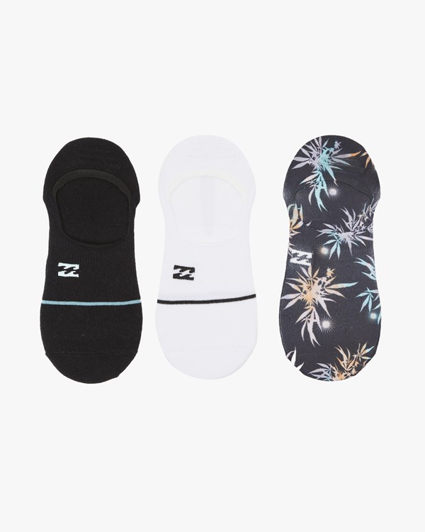 Billabong 3 Pack Multi Dye No-Show Socks Negras | KZROIS814