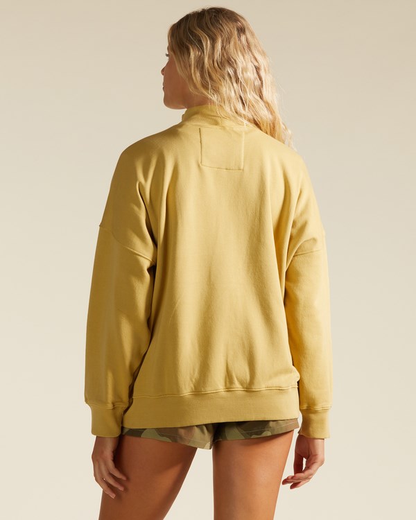 Billabong A/Div Canyon Mock Neck Sweatshirt Desert Sage | QUXFOJ059