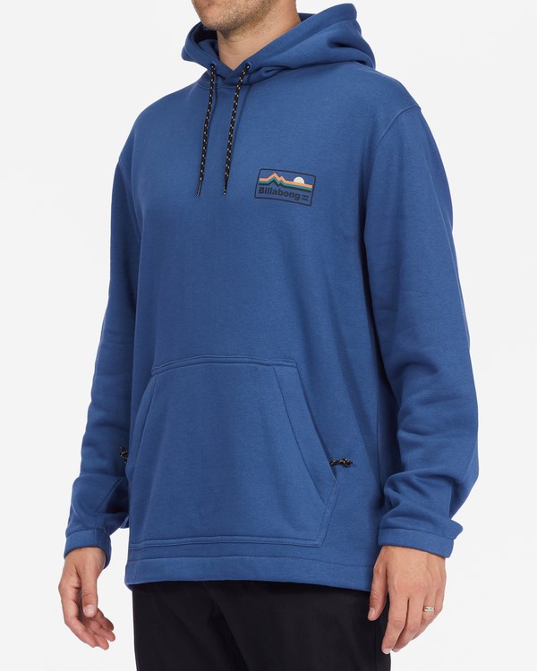 Billabong A/Div Compass Pullover Hoodie Washed Denim | NQPOGB978